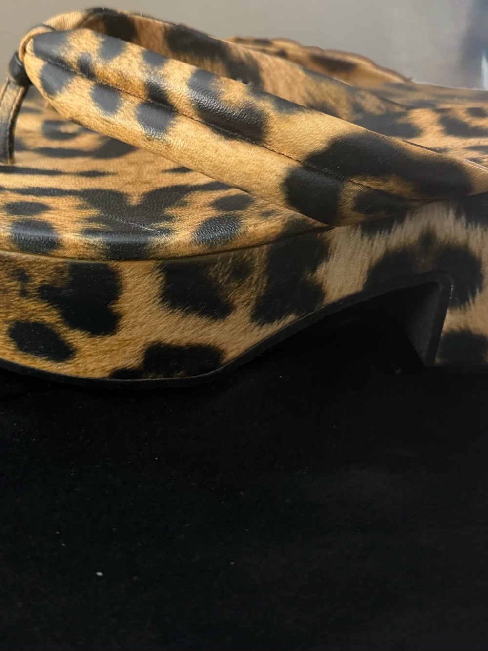 Dries Van Noten Leopard Print Platform Sandals in Tan and Black